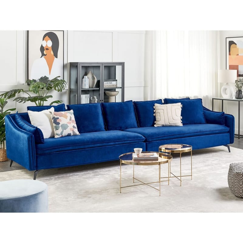 4-sits soffa Aure - Blå - Möbler - Vardagsrum - Soffor - Sammetssoffor