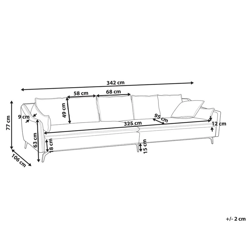 4-sits soffa Aure - Blå - Möbler - Vardagsrum - Soffor - Sammetssoffor