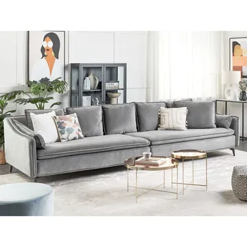 4-sits soffa Aure - Ljusgrå - Möbler - Vardagsrum - Soffor - Sammetssoffor