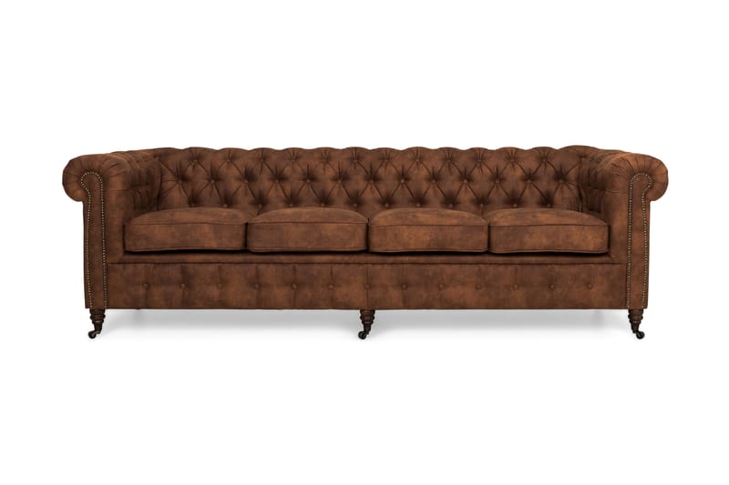 CHESTERFIELD LUX 4-sits Soffa Cognac - Skinnsoffor - 4-sits soffor - chesterfield soffor