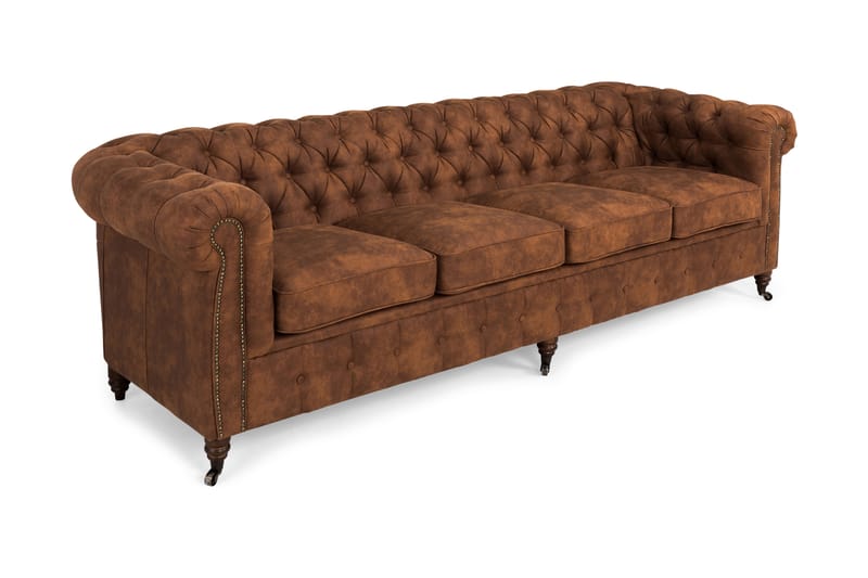 CHESTERFIELD LUX 4-sits Soffa Cognac - Skinnsoffor - 4-sits soffor - chesterfield soffor