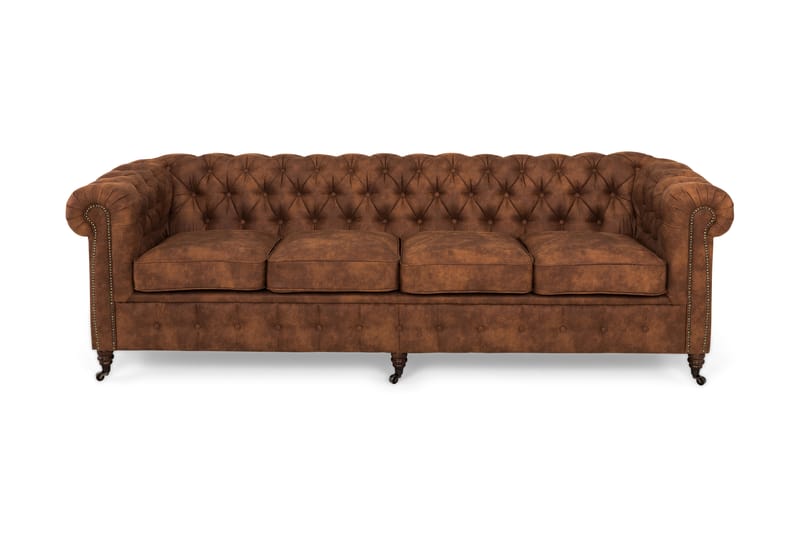 CHESTERFIELD LUX 4-sits Soffa Cognac - Skinnsoffor - 4-sits soffor - chesterfield soffor