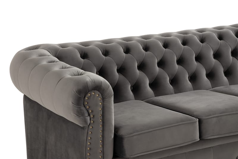 CHESTERFIELD LUX 4-sits Soffa Grå - 4-sits soffor - chesterfield soffor