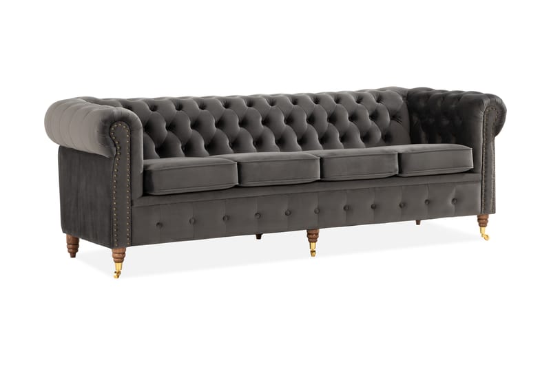 CHESTERFIELD LUX 4-sits Soffa Grå - 4-sits soffor - chesterfield soffor