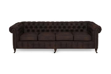 CHESTERFIELD LUX 4-sits Soffa Mörkbrun