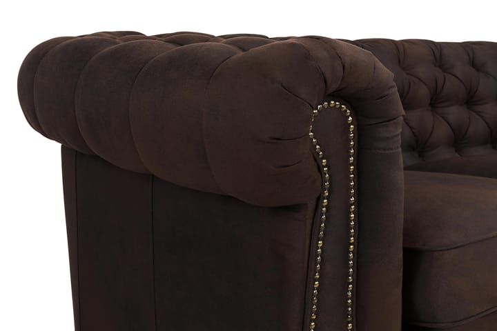 CHESTERFIELD LUX 4-sits Soffa Mörkbrun - 4-sits soffor - chesterfield soffor - Skinnsoffor