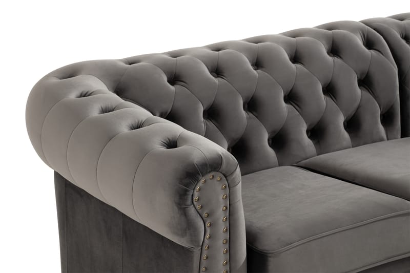 CHESTERFIELD LUX Hörnsoffa Grå - 4-sits soffor - chesterfield soffor
