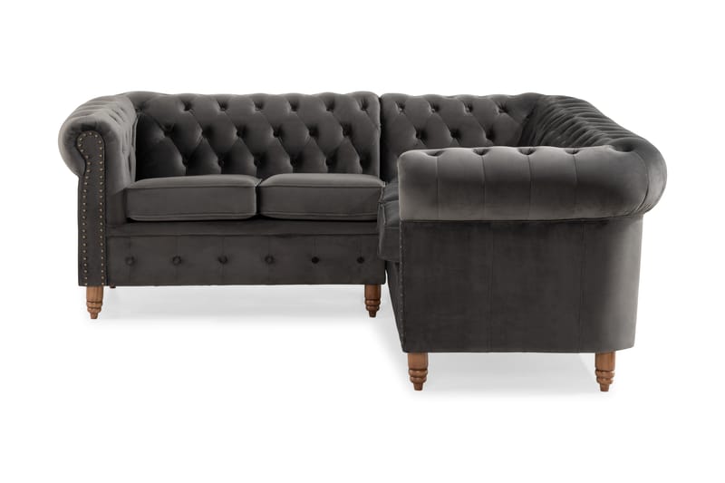 CHESTERFIELD LUX Hörnsoffa Grå - 4-sits soffor - chesterfield soffor