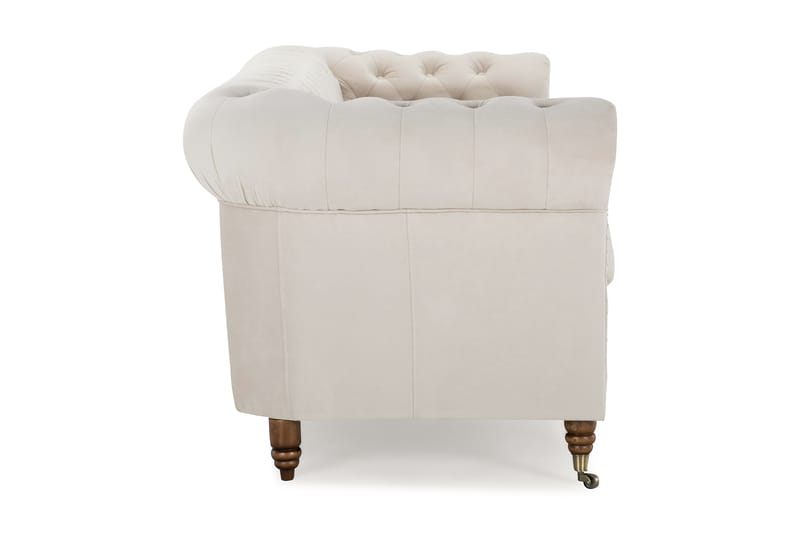 CHESTERFIELD LUX Sammetssoffa 4-sits Beige - Sammetssoffor - 4-sits soffor - chesterfield soffor