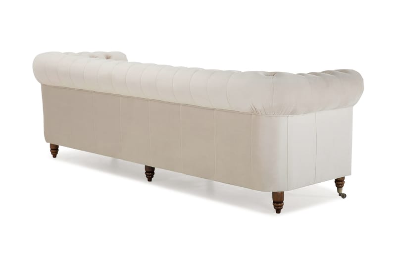 CHESTERFIELD LUX Sammetssoffa 4-sits Beige - Sammetssoffor - 4-sits soffor - chesterfield soffor