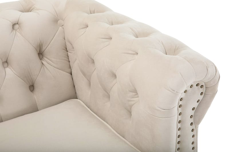 CHESTERFIELD LUX Sammetssoffa 4-sits Beige - Sammetssoffor - 4-sits soffor - chesterfield soffor