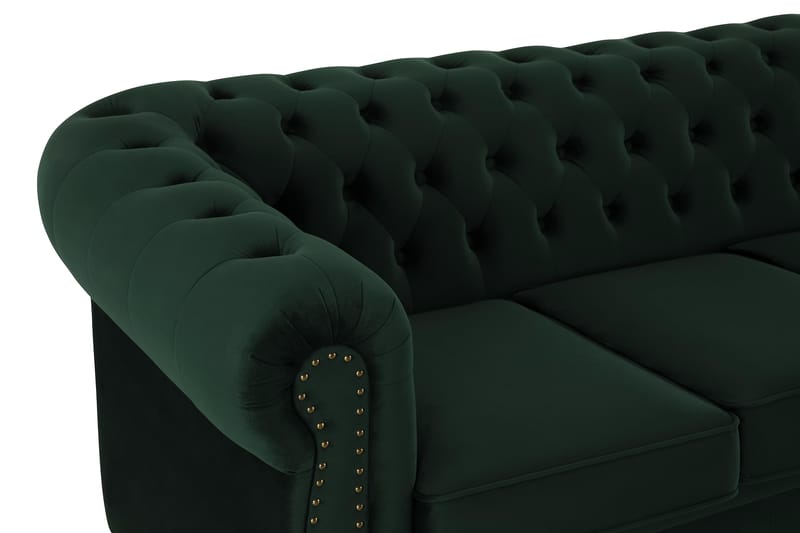 CHESTERFIELD LUX Sammetssoffa 4-sits Mörkgrön - Sammetssoffor - 4-sits soffor - chesterfield soffor