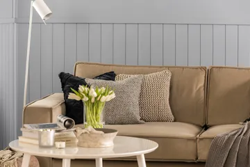 Cloudia Sammetssoffa 4-sits - Beige - Möbler - Vardagsrum - Soffor - 4-sits soffor