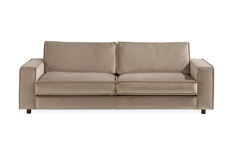 Cloudia Sammetssoffa 4-sits, Beige