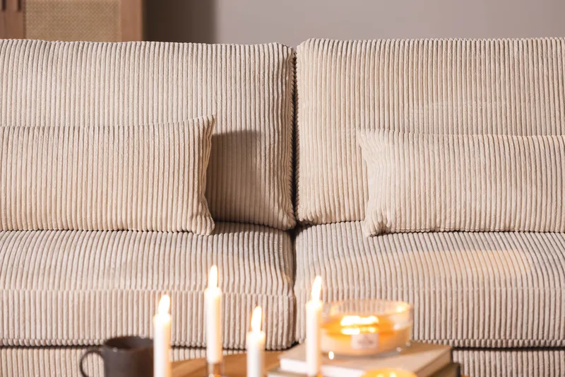Copenhagen 4-sits Manchestersoffa - Beige - Möbler - Vardagsrum - Soffor - 4-sits soffor