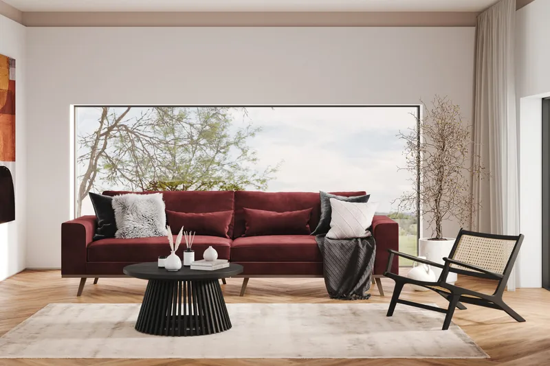 Copenhagen 4-sits Sammetssoffa - Lila - Möbler - Vardagsrum - Soffor - 4-sits soffor