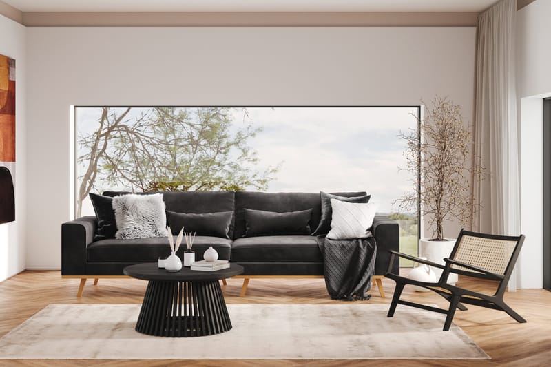 Copenhagen 4-sits Sammetssoffa - Mörkgrå - Möbler - Vardagsrum - Soffor - 4-sits soffor