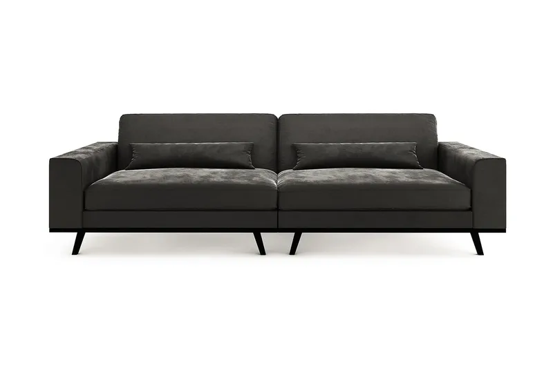 Copenhagen 4-sits Sammetssoffa, Mörkgrå