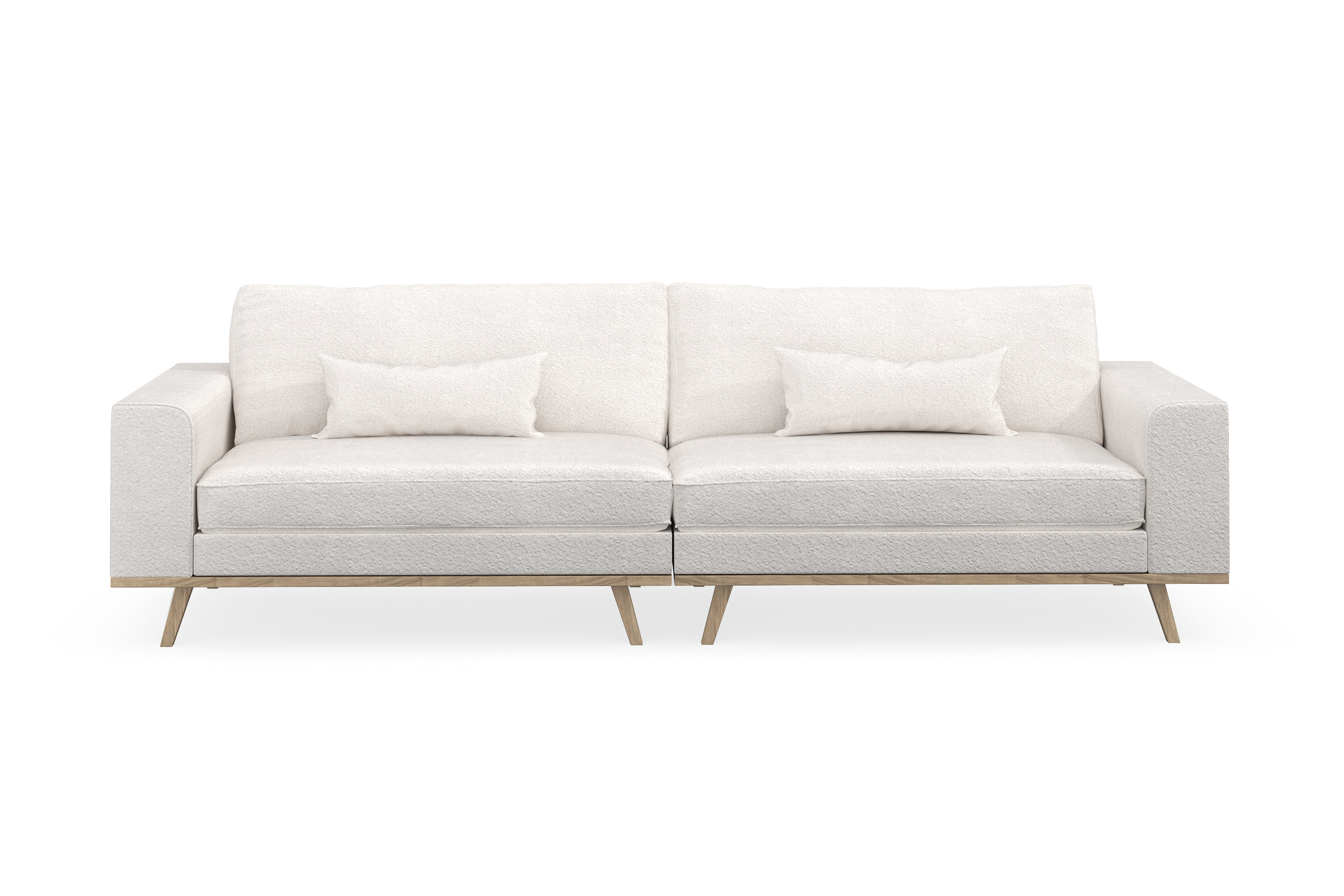 copenhagen 4-sits soffa i bouclé - vit