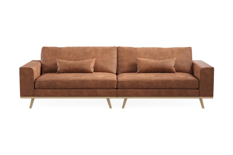 Copenhagen 4-sits Soffa i Konstläder - Brun - Möbler - Vardagsrum - Soffor - 4-sits soffor