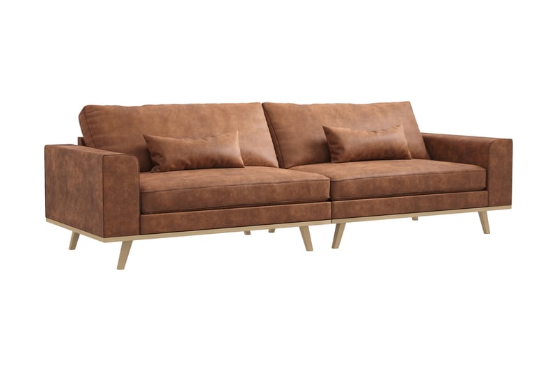 Copenhagen 4-sits Soffa i Konstläder - Brun - Möbler - Vardagsrum - Soffor - 4-sits soffor