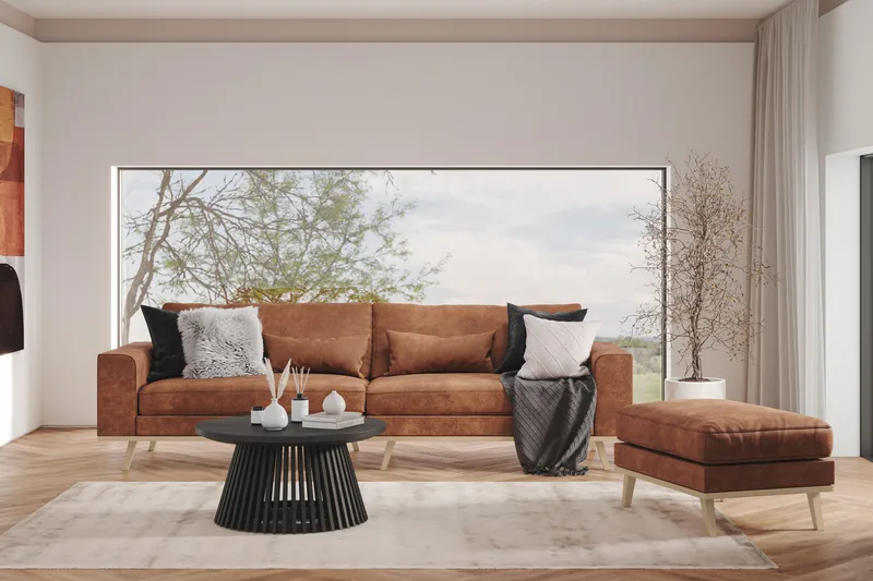 Copenhagen 4-sits Soffa i Konstläder - Brun - Möbler - Vardagsrum - Soffor - 4-sits soffor