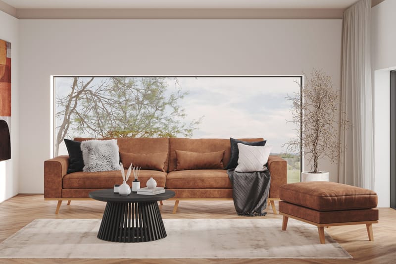 Copenhagen 4-sits Soffa i Konstläder - Brun - Möbler - Vardagsrum - Soffor - 4-sits soffor