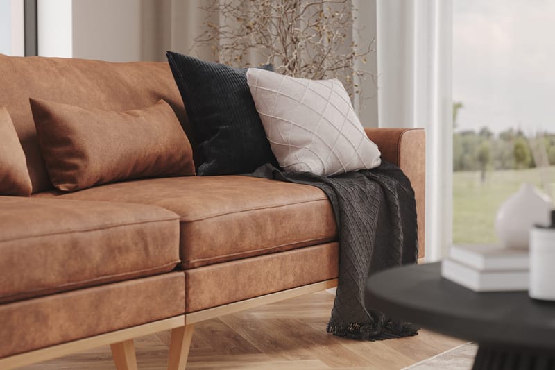 Copenhagen 4-sits Soffa i Konstläder - Brun - Möbler - Vardagsrum - Soffor - 4-sits soffor