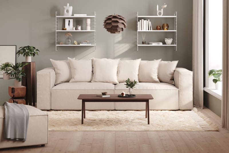 Cubo 4-sits Djup Modulsoffa i Manchester - Beige - Möbler - Vardagsrum - Soffor - 4-sits soffor