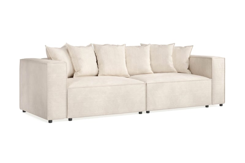 Cubo 4-sits Djup Modulsoffa i Manchester - Beige - Möbler - Vardagsrum - Soffor - 4-sits soffor