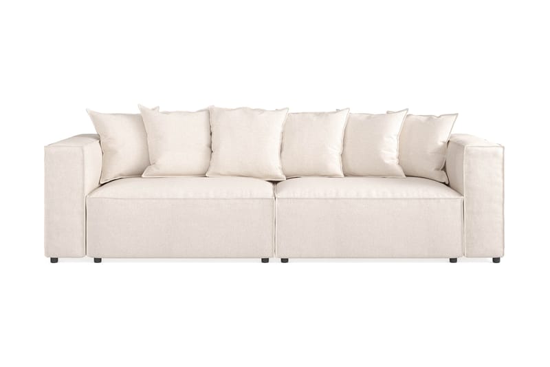 Cubo 4-sits Djup Modulsoffa i Manchester - Beige - Möbler - Vardagsrum - Soffor - 4-sits soffor