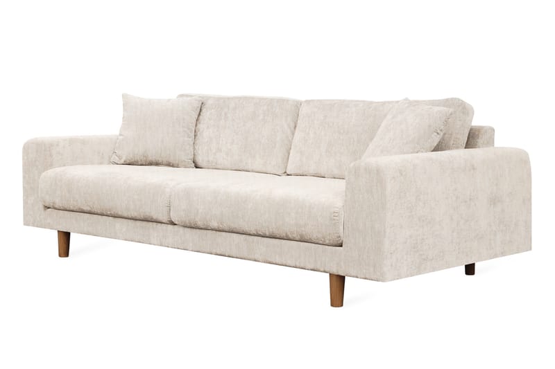 ENTINS 4-sits Sammetssoffa Beige/Ek - Möbler - Vardagsrum - Soffor - 4-sits soffor