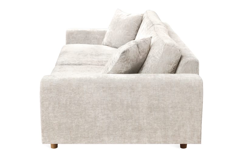 ENTINS 4-sits Sammetssoffa Beige/Ek - Möbler - Vardagsrum - Soffor - 4-sits soffor