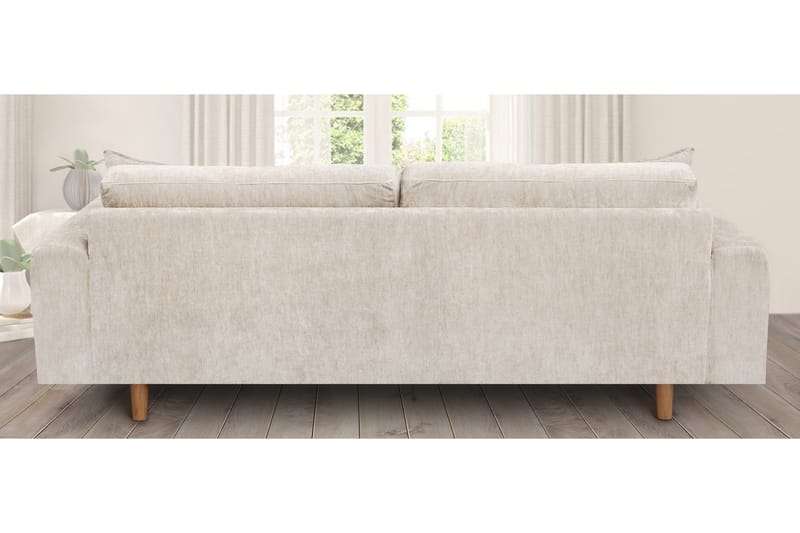 ENTINS 4-sits Sammetssoffa Beige/Ek - Möbler - Vardagsrum - Soffor - 4-sits soffor