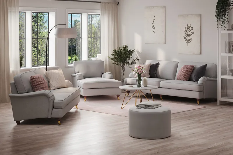 Howard Lyx 4-sits Tygsoffa - Ljusgrå - Möbler - Vardagsrum - Soffor - 4-sits soffor