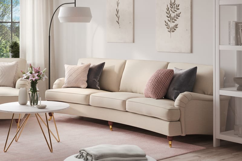 LYNN 4-sits Soffa Svängd Beige - 4-sits soffor - Howardsoffor