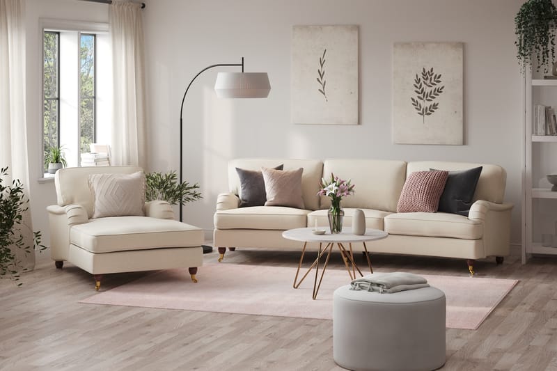 LYNN 4-sits Soffa Svängd Beige - 4-sits soffor - Howardsoffor