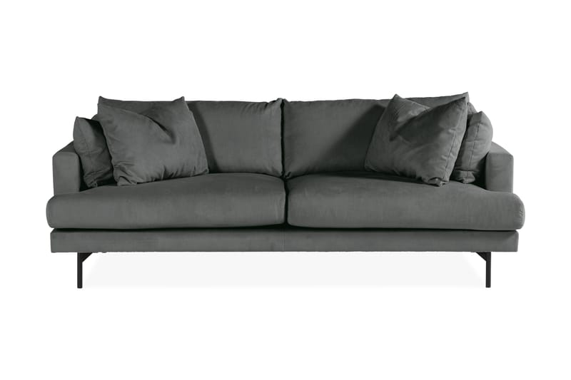 Menard 3-sits Djup Manchestersoffa - Grå - Möbler - Vardagsrum - Soffor - 3-sits soffor