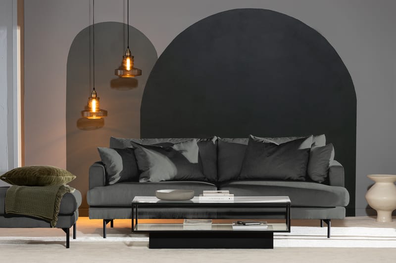 Menard 3-sits Djup Manchestersoffa - Grå - Möbler - Vardagsrum - Soffor - 3-sits soffor