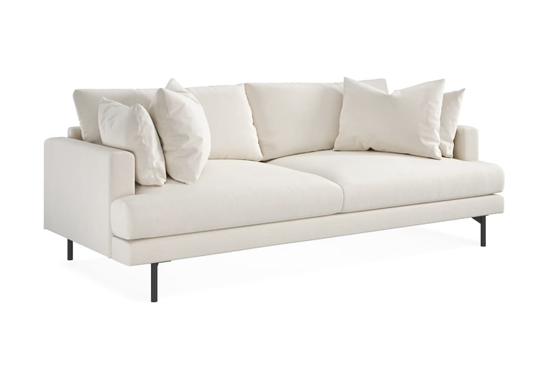 Menard 3-sits Djup Sammetssoffa 225 cm bred - Krämvit - Möbler - Vardagsrum - Soffor - Sammetssoffor