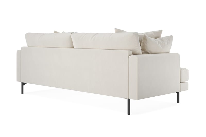 Menard 3-sits Djup Sammetssoffa 225 cm bred - Krämvit - Möbler - Vardagsrum - Soffor - Sammetssoffor