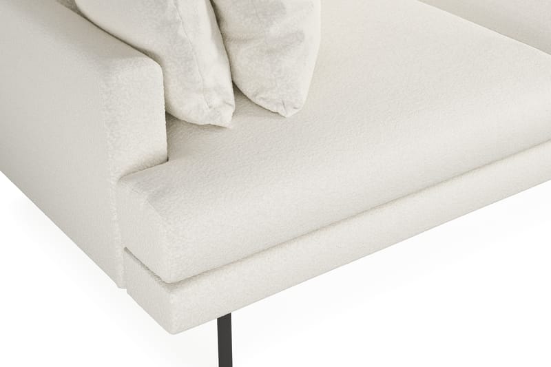Menard 3-sits Djup Soffa i Bouclé 225 cm bred - Vit - Möbler - Vardagsrum - Soffor - 3-sits soffor