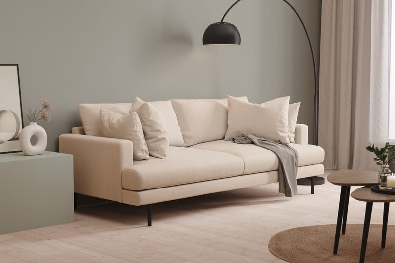 Menard 3-sits Djup Tygsoffa 225 cm bred - Beige - Möbler - Vardagsrum - Soffor - 3-sits soffor