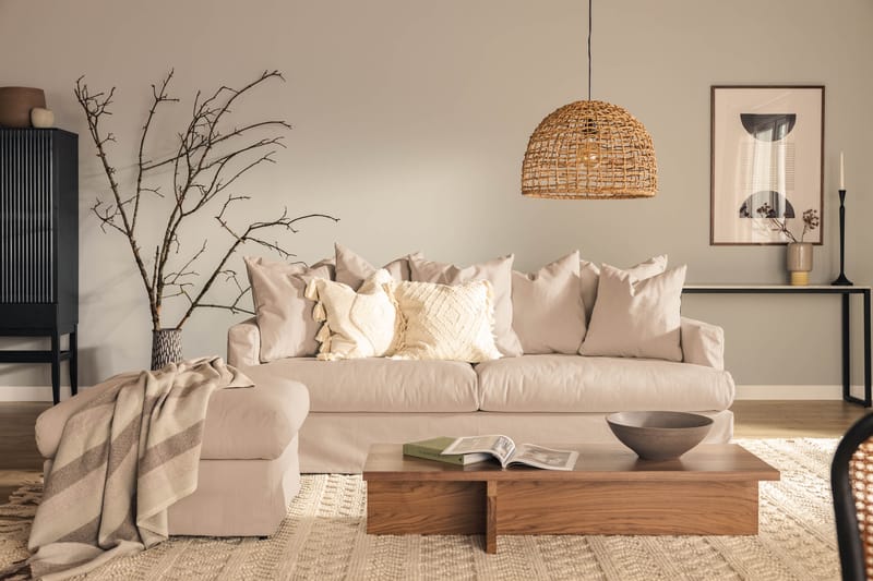 Menard 3-sits Djup Tygsoffa - Beige - Möbler - Vardagsrum - Soffor - 3-sits soffor