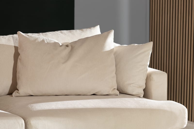 Menard 3-sits Manchestersoffa - Beige - Möbler - Vardagsrum - Soffor - 3-sits soffor