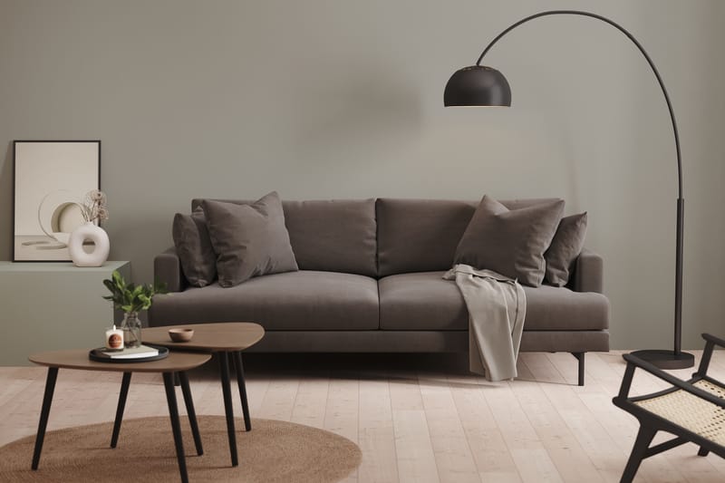 Menard 3-sits Manchestersoffa - Mörkgrå - Möbler - Vardagsrum - Soffor - 3-sits soffor