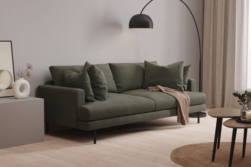 Menard 3-sits Manchestersoffa - Mörkgrön - Möbler - Vardagsrum - Soffor - 3-sits soffor