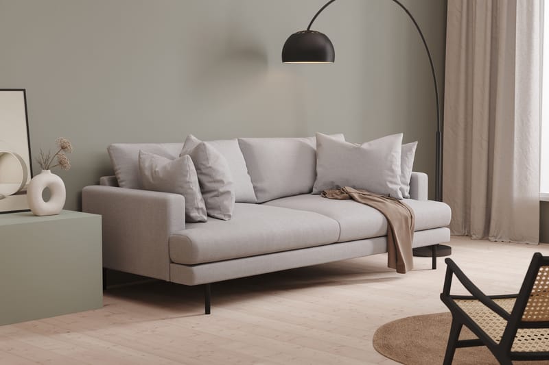 Menard 3-sits Tygsoffa - Ljusgrå - Möbler - Vardagsrum - Soffor - 3-sits soffor