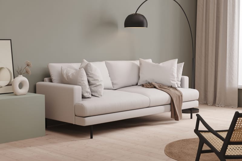 Menard 3-sits Tygsoffa - Vit - Möbler - Vardagsrum - Soffor - 3-sits soffor
