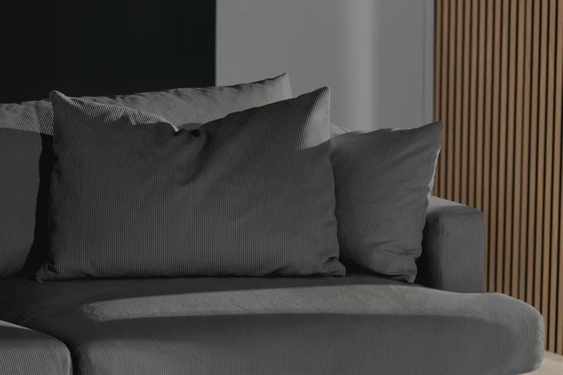 Menard 4-sits Djup Manchestersoffa - Grå - Möbler - Vardagsrum - Soffor - 4-sits soffor